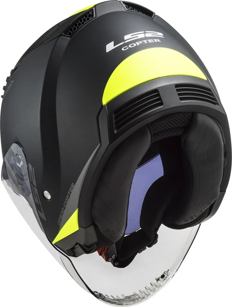 LS2 OF600 COPTER URBANE MATT BLACK H-V YELLOW - Image 4