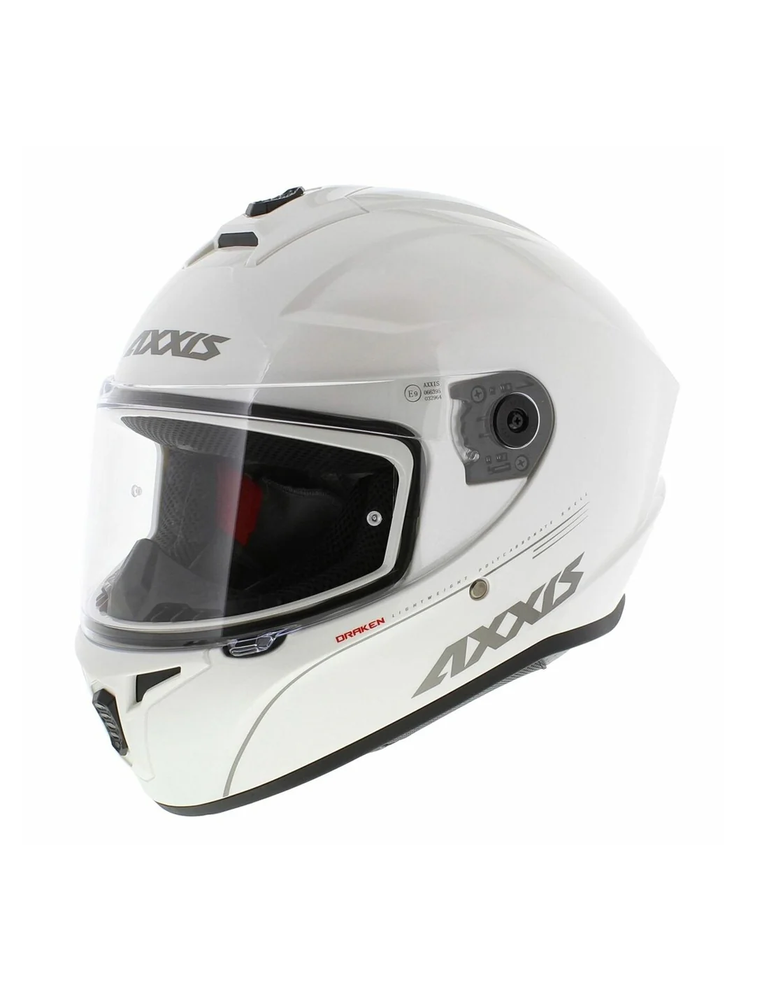 AXXIS-CASCO  FF112C DRAKEN S SOLID V.2 A10 BLANCO PERLA BRILLO