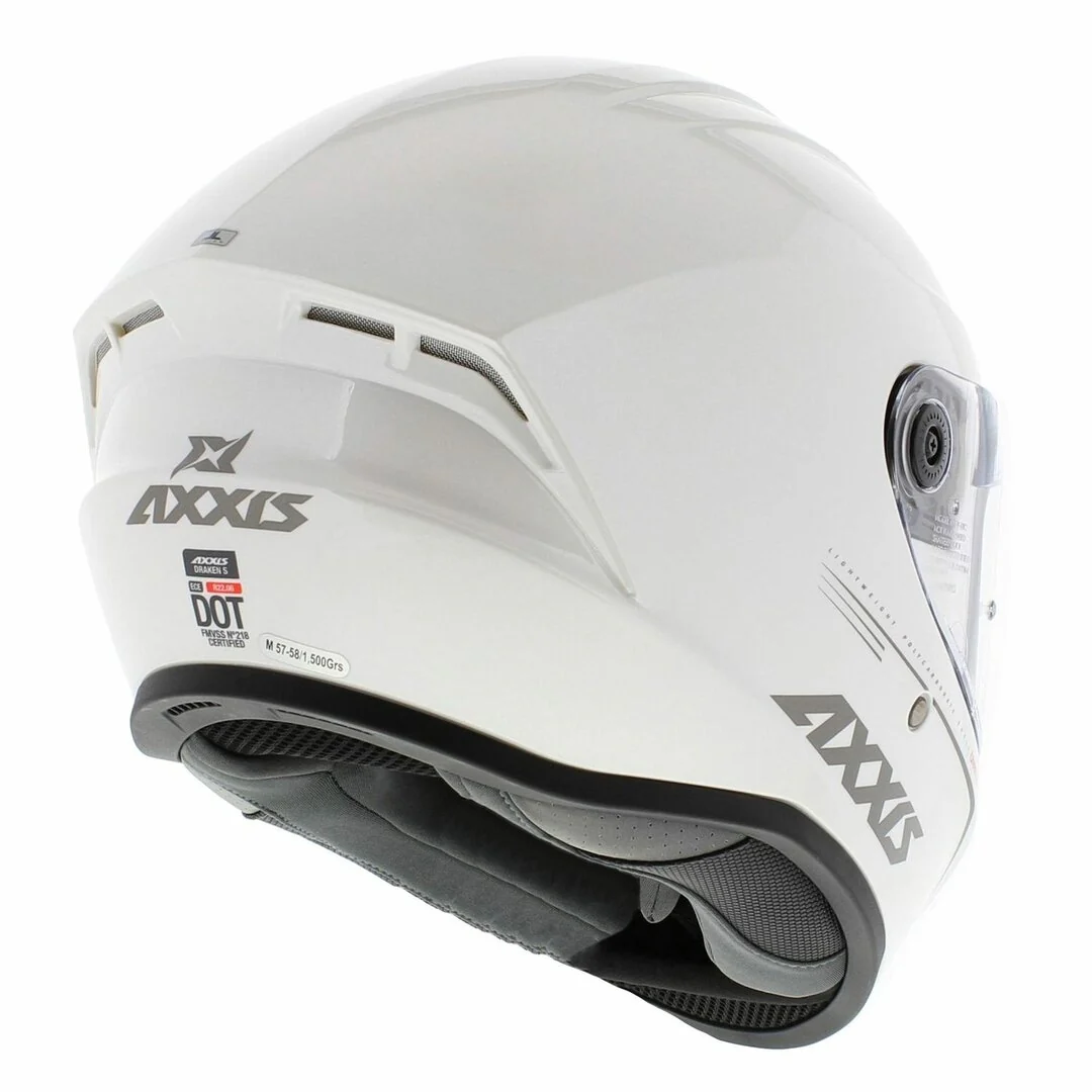 AXXIS-CASCO  FF112C DRAKEN S SOLID V.2 A10 BLANCO PERLA BRILLO - Image 5
