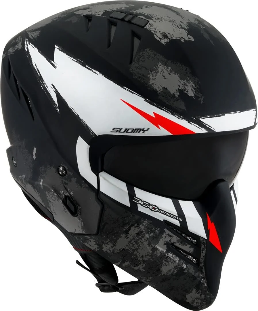 SUOMY-CASCOS ARMOR HI VOLT MATT BLACK/WHITE - Image 4