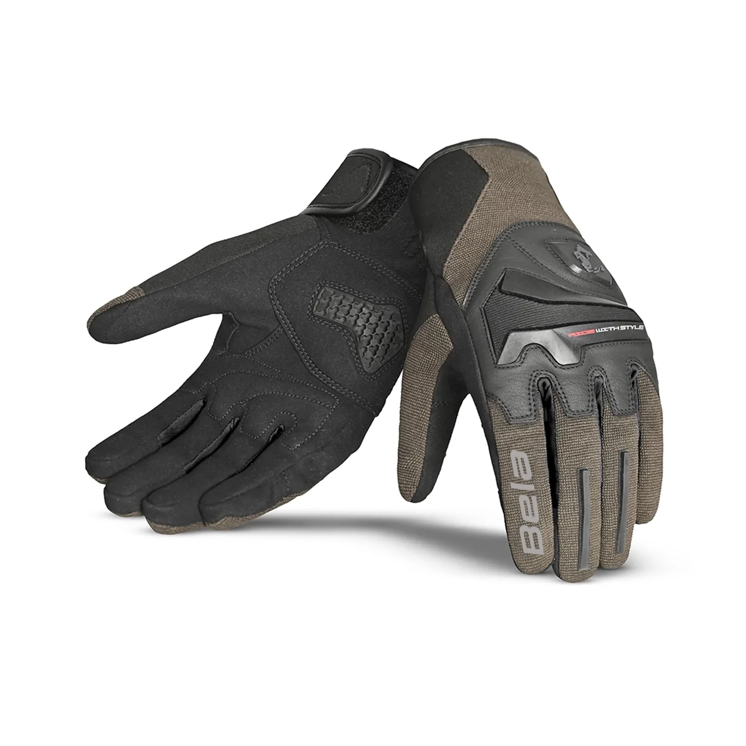 BELA Star Guante De Moto Textil Negro Marron