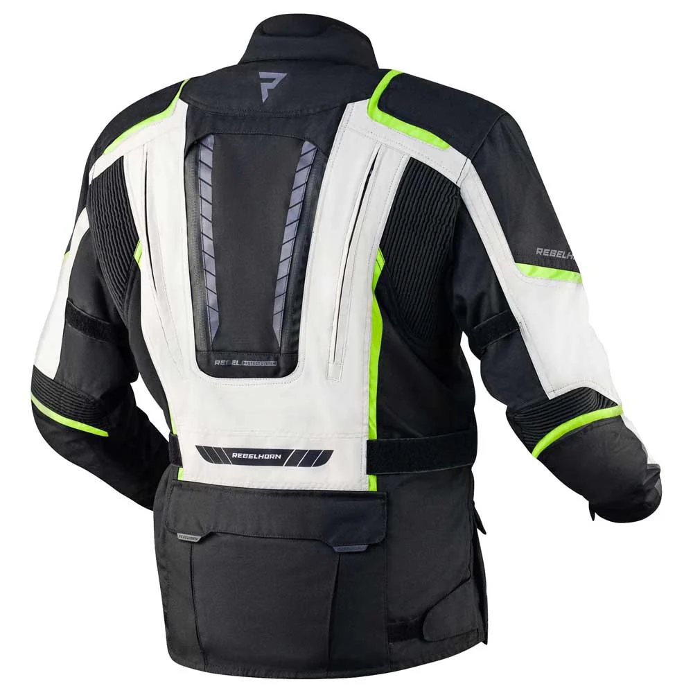 REBEL HORN - TEXTILE JACKET HIKER III BLACK/GREY/FLO YELLOW - Image 3