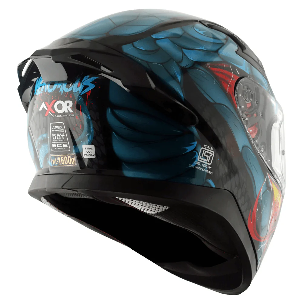 AXOR APEX VENOMOUS DV CASCO INTEGRAL DE MOTOCICLETA NEGRO_AZUL - Image 6