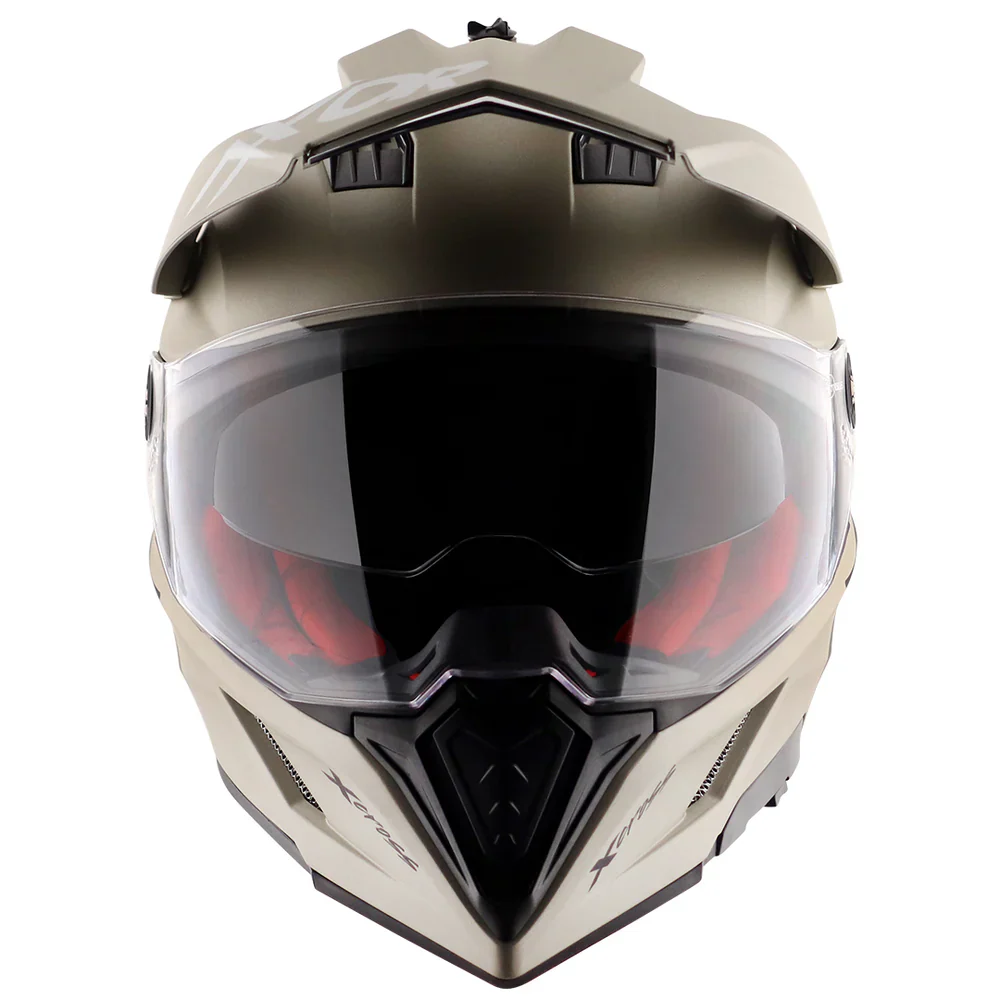 AXOR X-CROSS CASCO DOBLE VISERA DEPORTIVO DUAL MOTOCICLETA ARENA MATE - Image 4