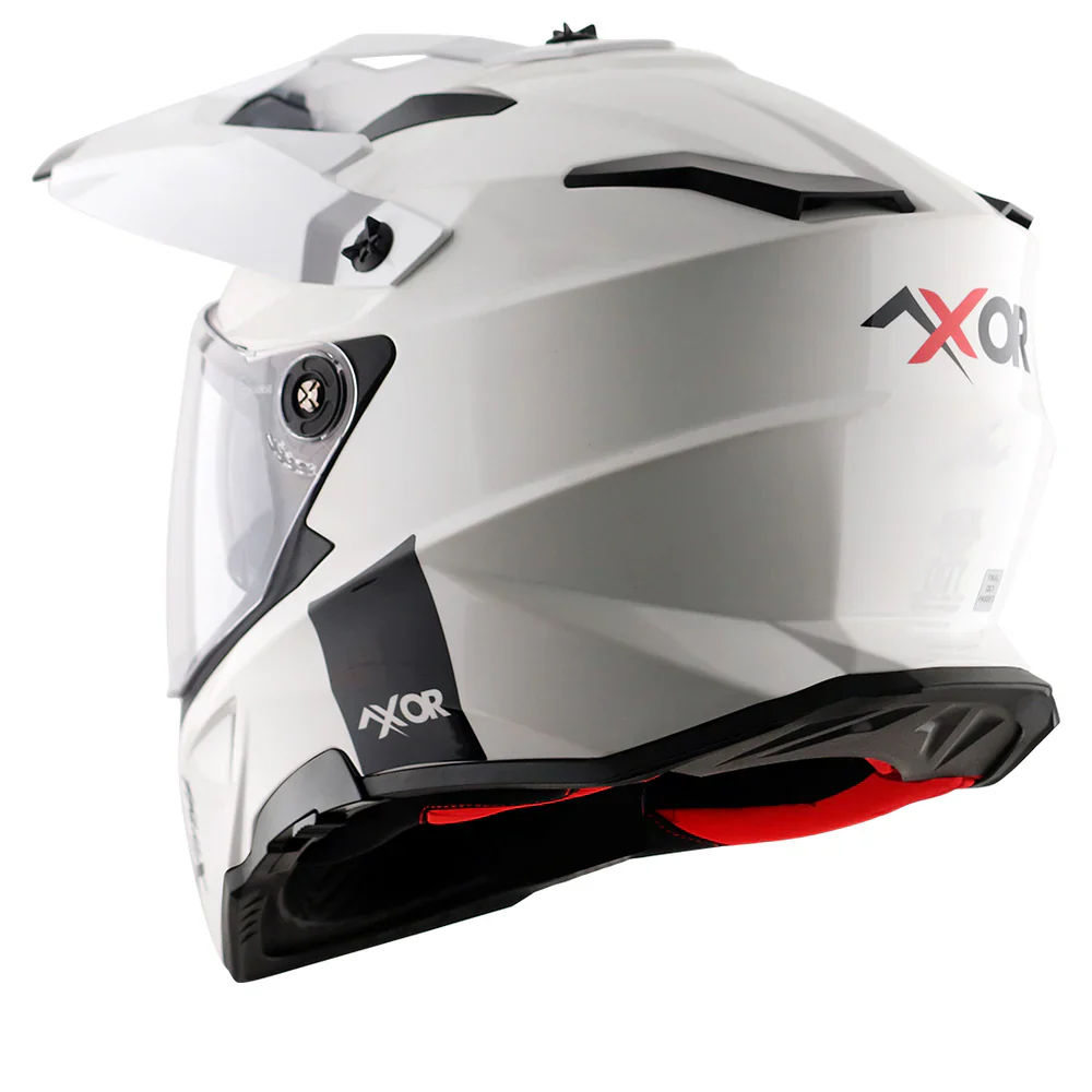 AXOR X-CROSS CASCO DOBLE VISERA DEPORTIVO DUAL MOTOCICLETA BLANCO PERLA - Image 8