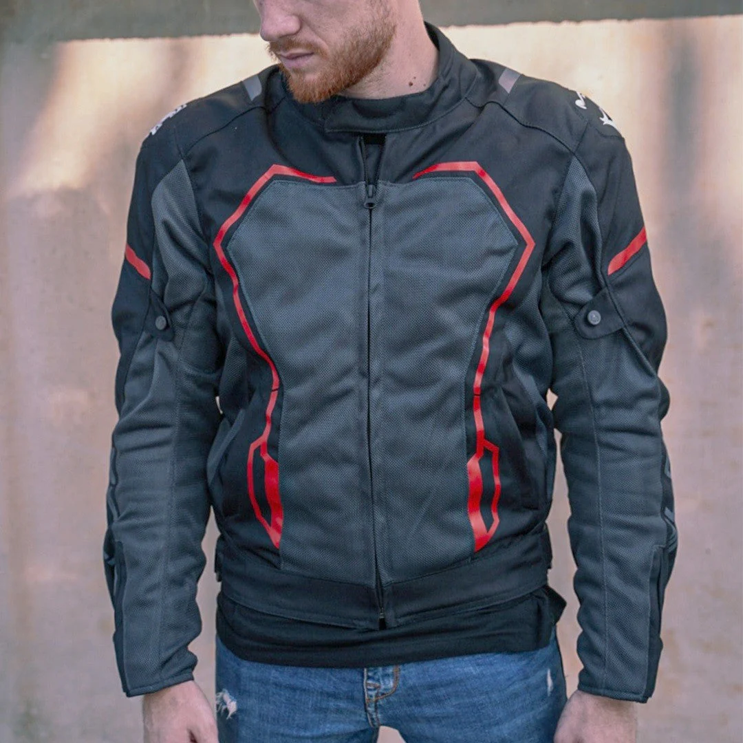 BELA ARTREX CHAQUETA DE MOTO DE HOMBERE TEXTIL NEGRO GRIS ROJO - Image 4