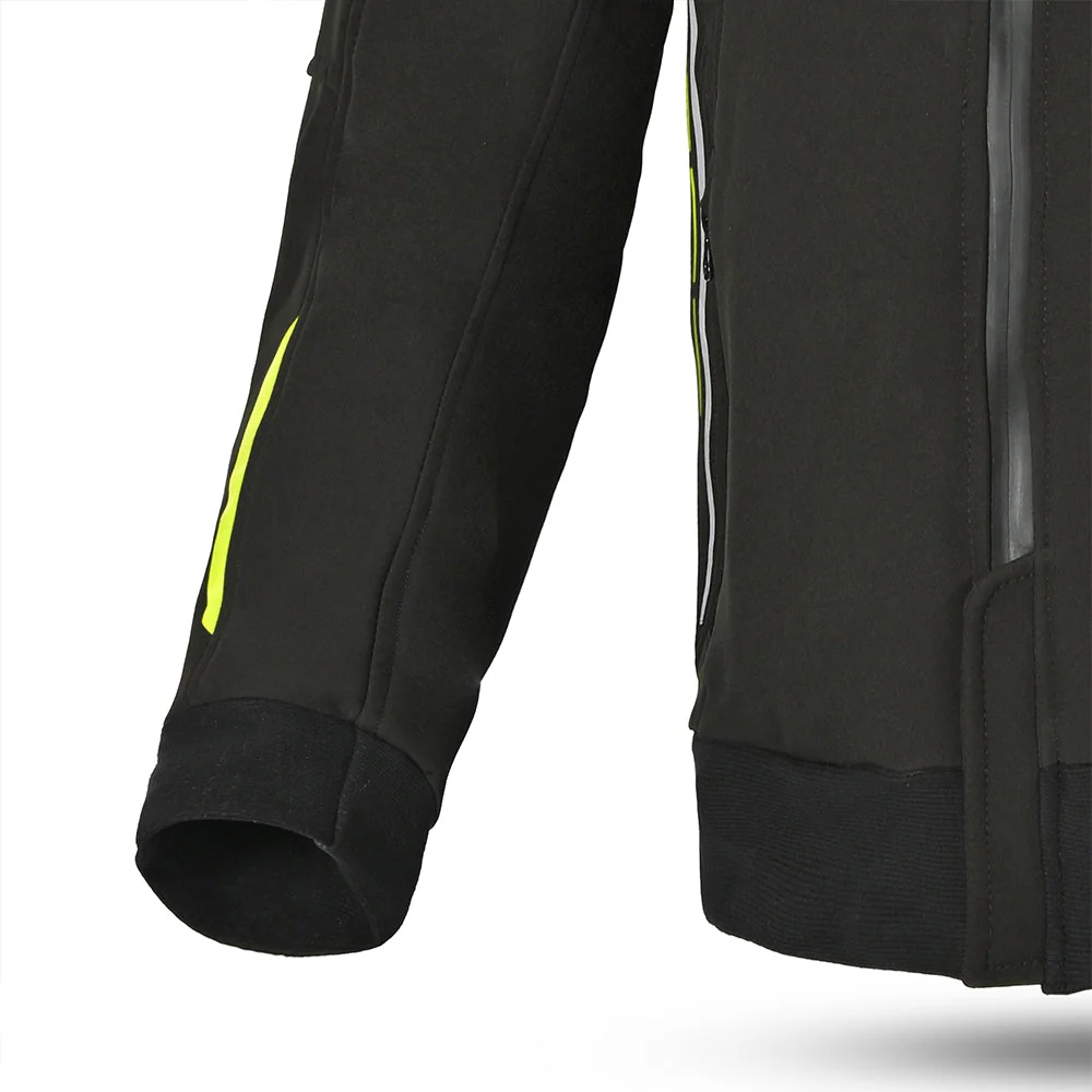 BELA BREEZE SOFTSHELL HOMBRE MOTO SUDADERA NEGRO AMARILLO FLOUR - Image 8