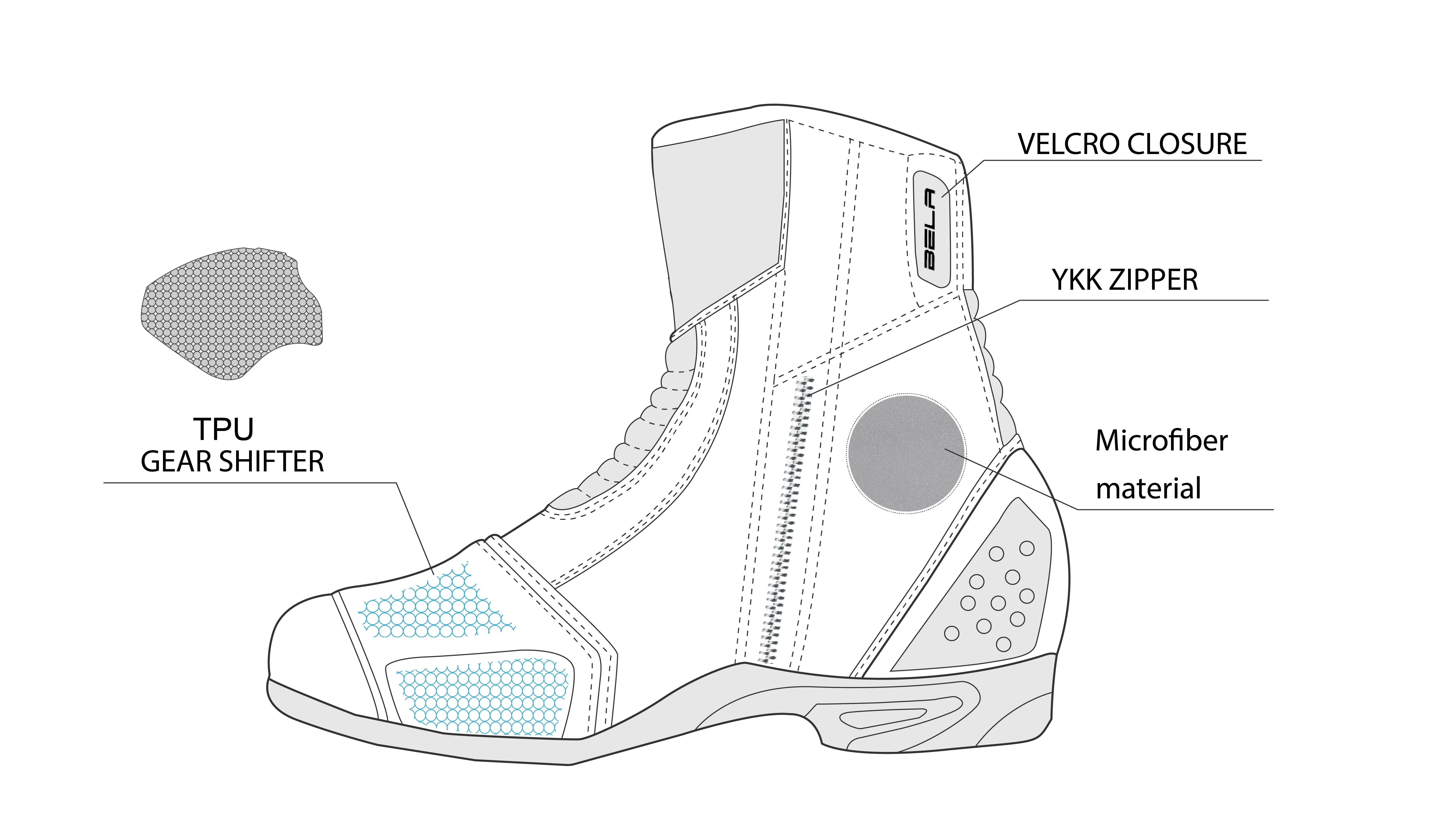 BELA FASTER 2.0 BOTAS DE MOTO NEGRO ROJO - Image 8