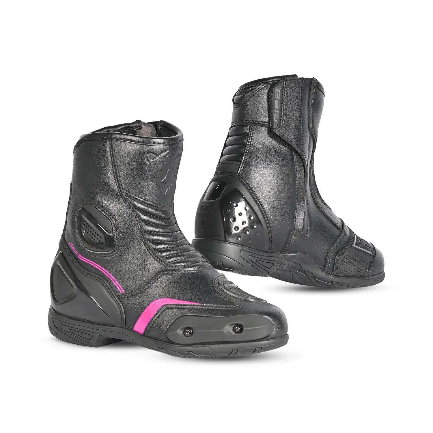 BELA FASTER 2.0 BOTAS DE MOTO MUJER NEGRO ROSA