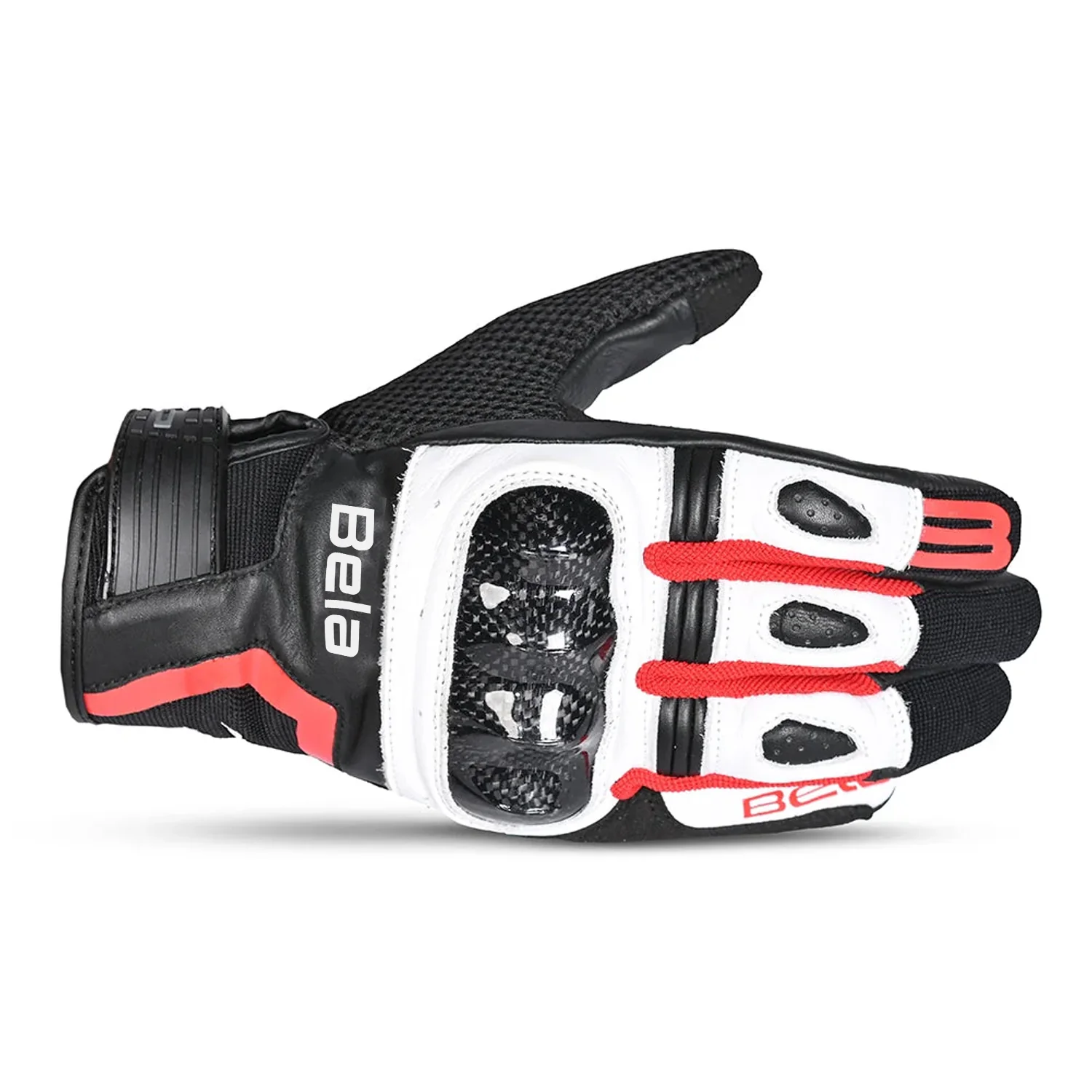 BELA - Guante Piel Air Flow Lady Negro/Rojo - Image 2