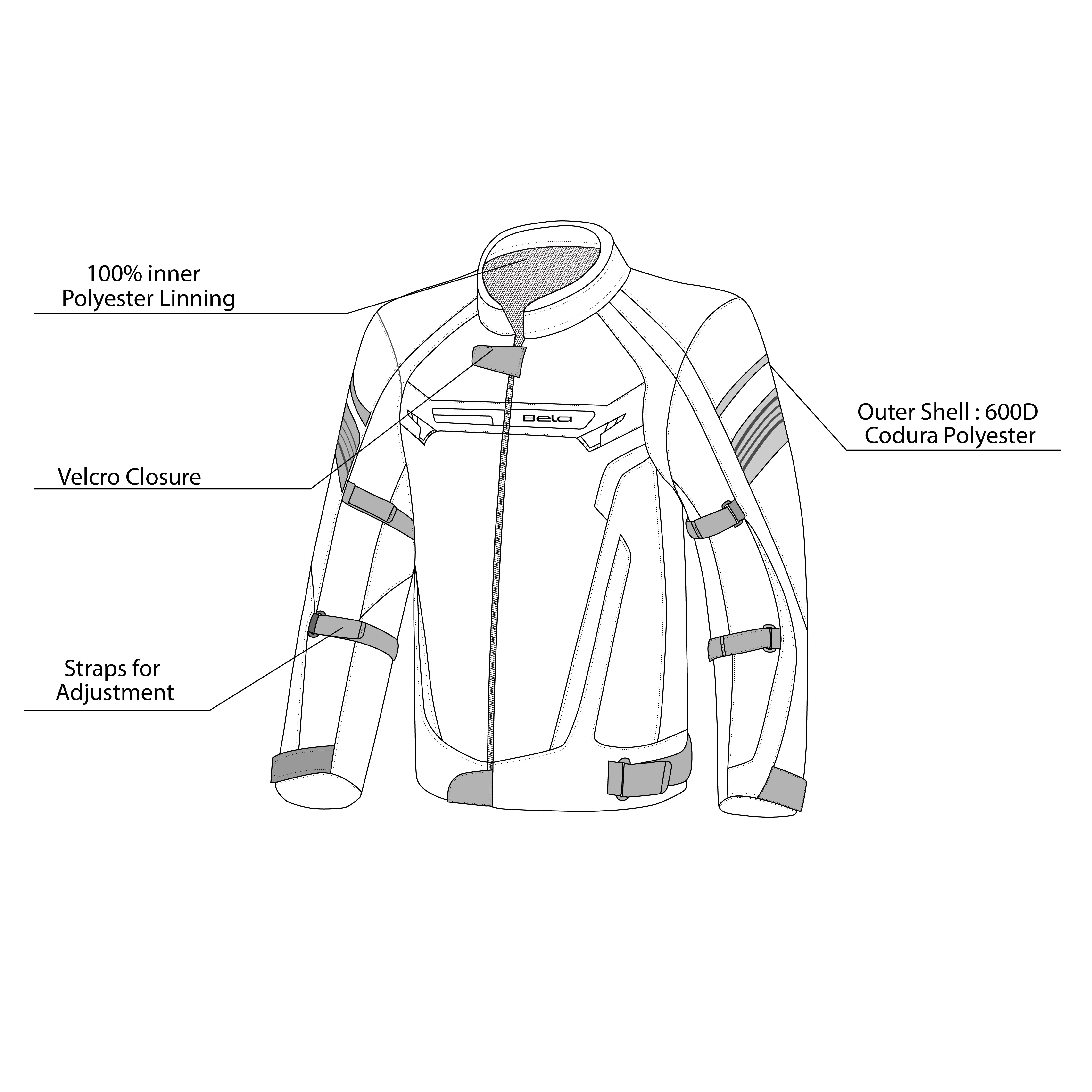 BELA HIGHLAND HOMBRE MOTO CHAQUETA NEGRO GRIS F,AMARILO - Image 8