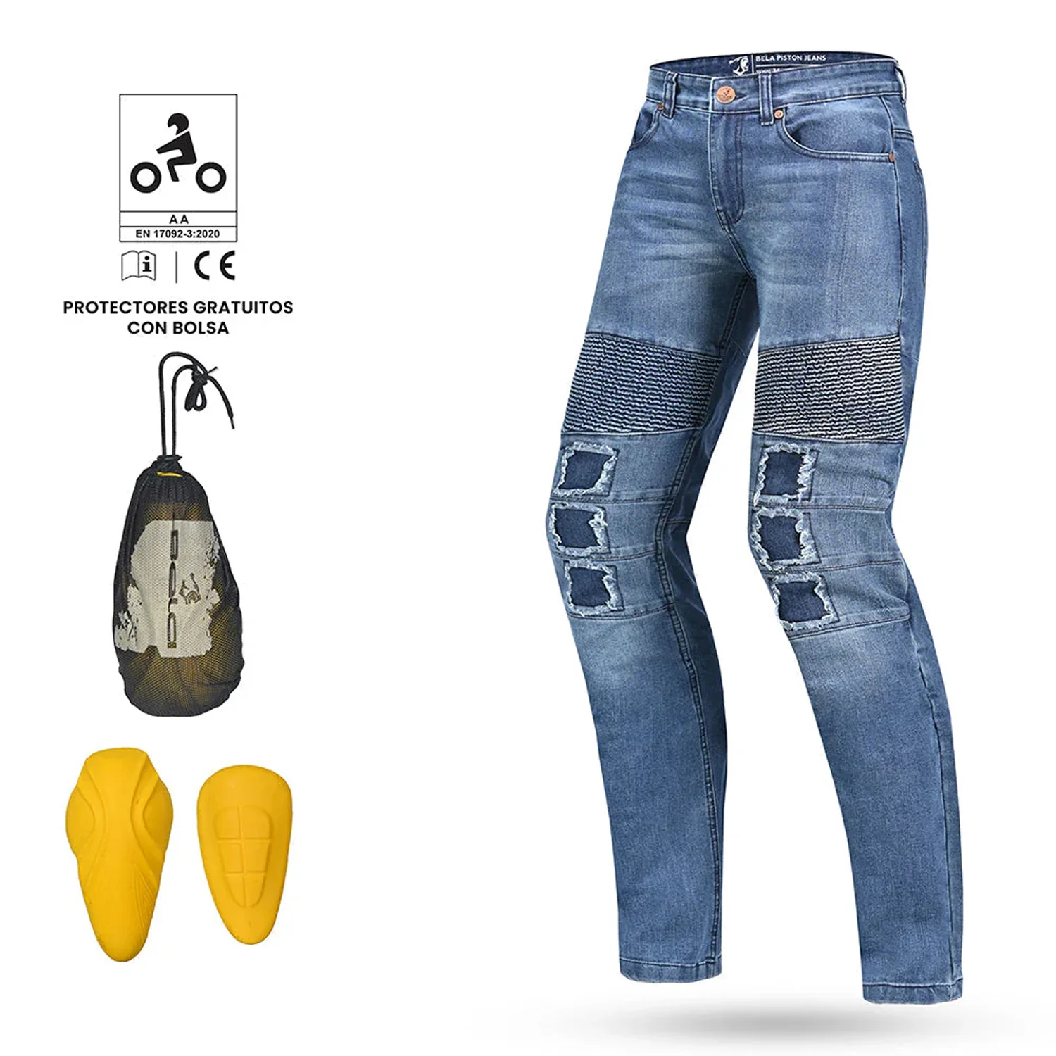 BELA PISTON PANTALON DE HOMBRE JEANS 34L AZUL - Image 4