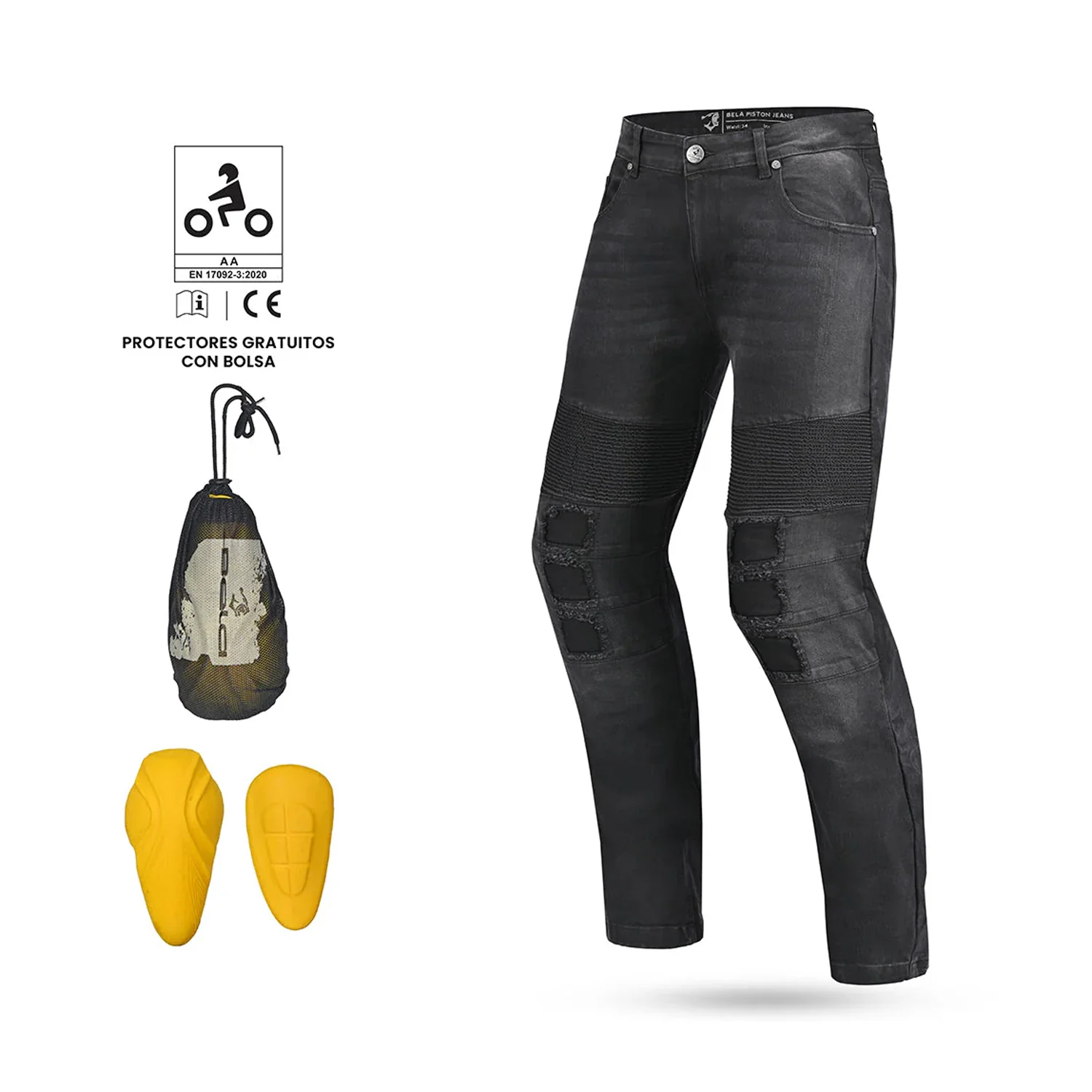 BELA PISTON PANTALON DE HOMBRE JEANS 34L NEGRO - Image 4