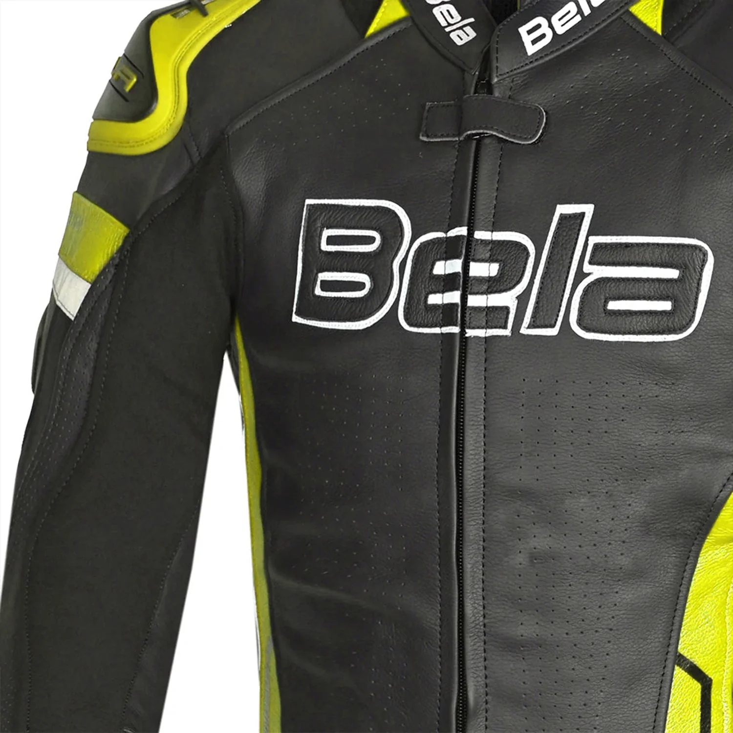 BELA ROCKET CHAQUETA MOTO PIEL HOMBRE NEGRO AMARILLO FLOUR - Image 4