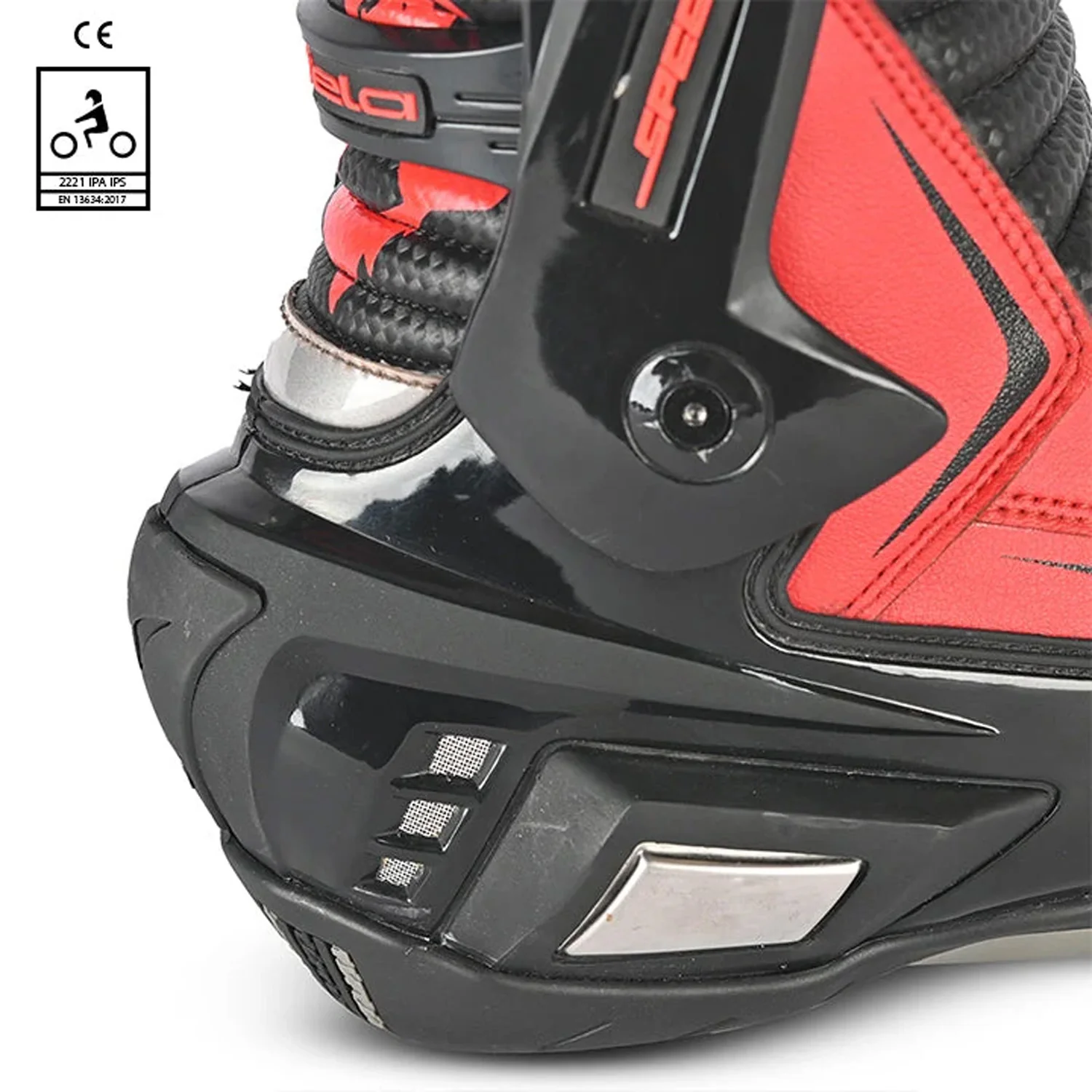 BELA SPEEDO 2.0 BOTAS DE MOTO NEGRO ROJO - Image 5