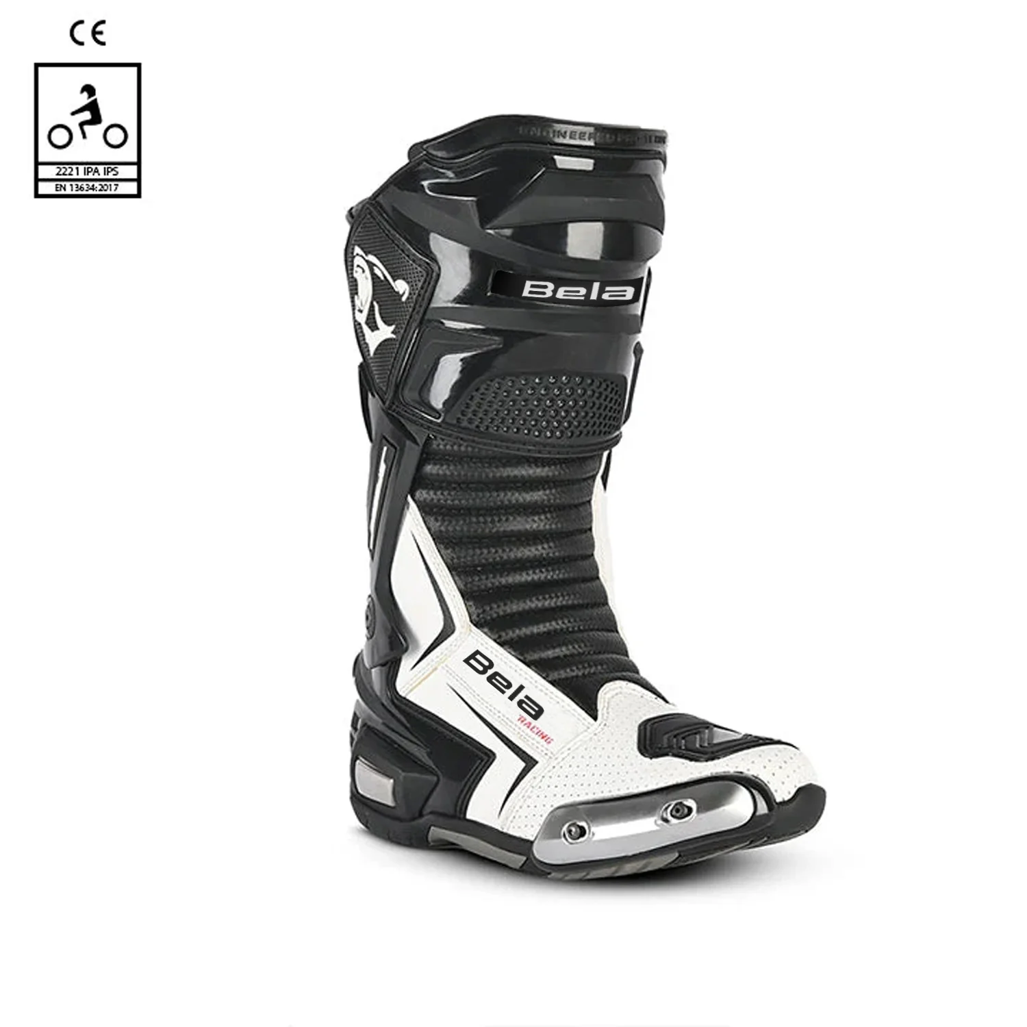 BELA SPEEDO 2.0 BOTAS DE MOTO PIEL NEGRO BLANCO - Image 3