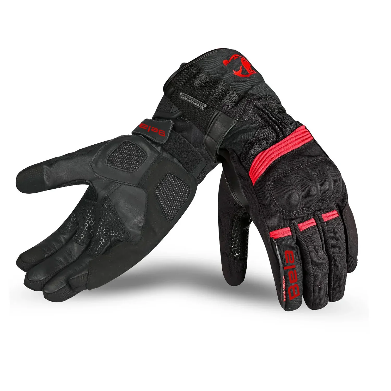BELA Storm Winter WP Textil Guante Negro/Rojo