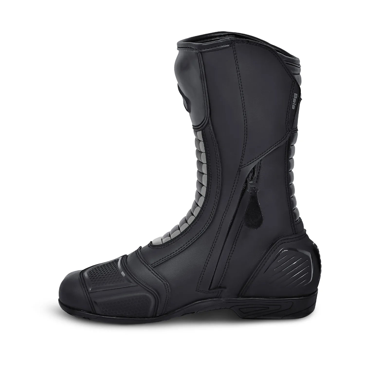 BELA STRIP BOTAS DE MOTO DE TOURING PIEL NEGRO GRIS - Image 3
