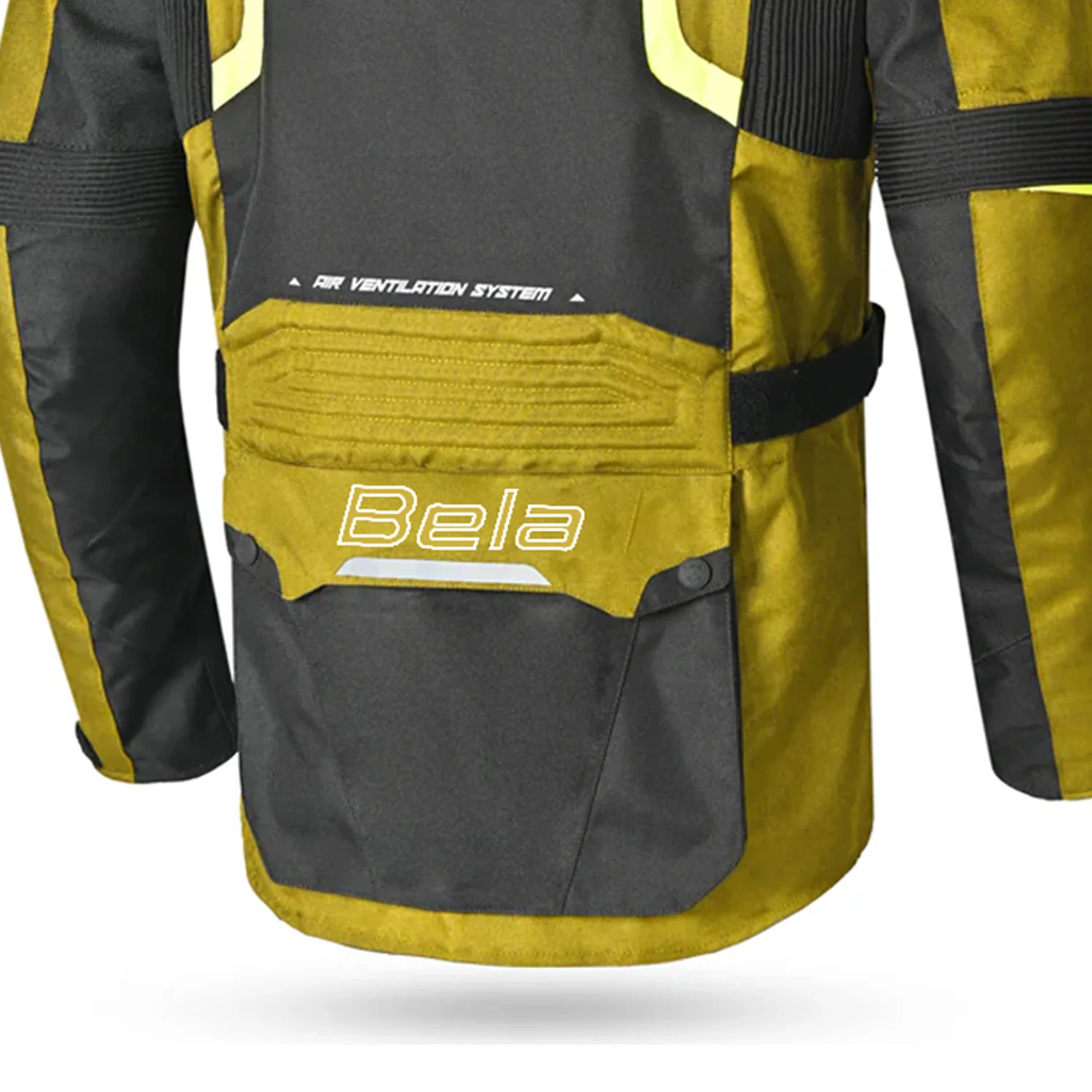 BELA - WATSON HOMBRE MOTO CHAQUETA TEXTILE NEGRO CAQUI AMARILLO BLANCO - Image 5