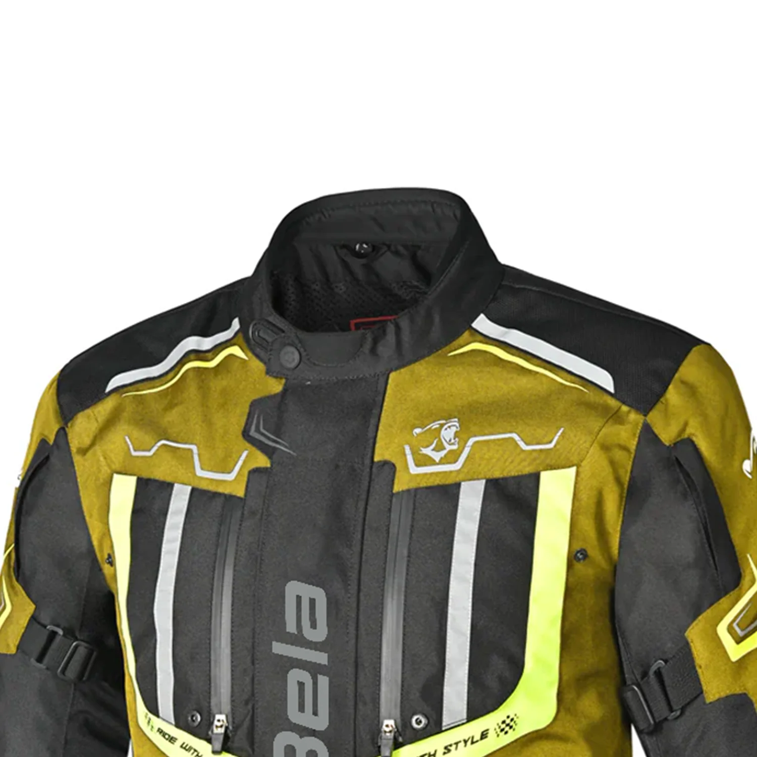 BELA - WATSON HOMBRE MOTO CHAQUETA TEXTILE NEGRO CAQUI AMARILLO BLANCO - Image 7
