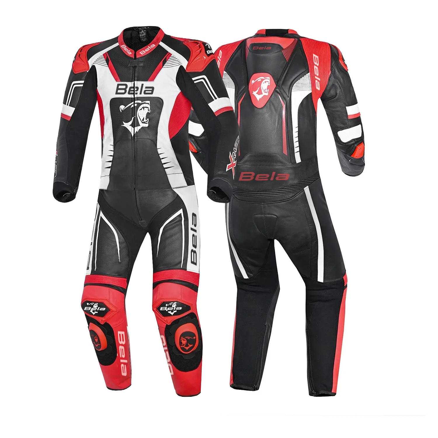 BELA X Race 2PC Mono De Moto Negro Blanco Rojo - Image 2