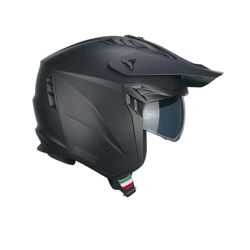 CGM 155A Rush Mono Cara Abierta Casco Moto Negro Mate