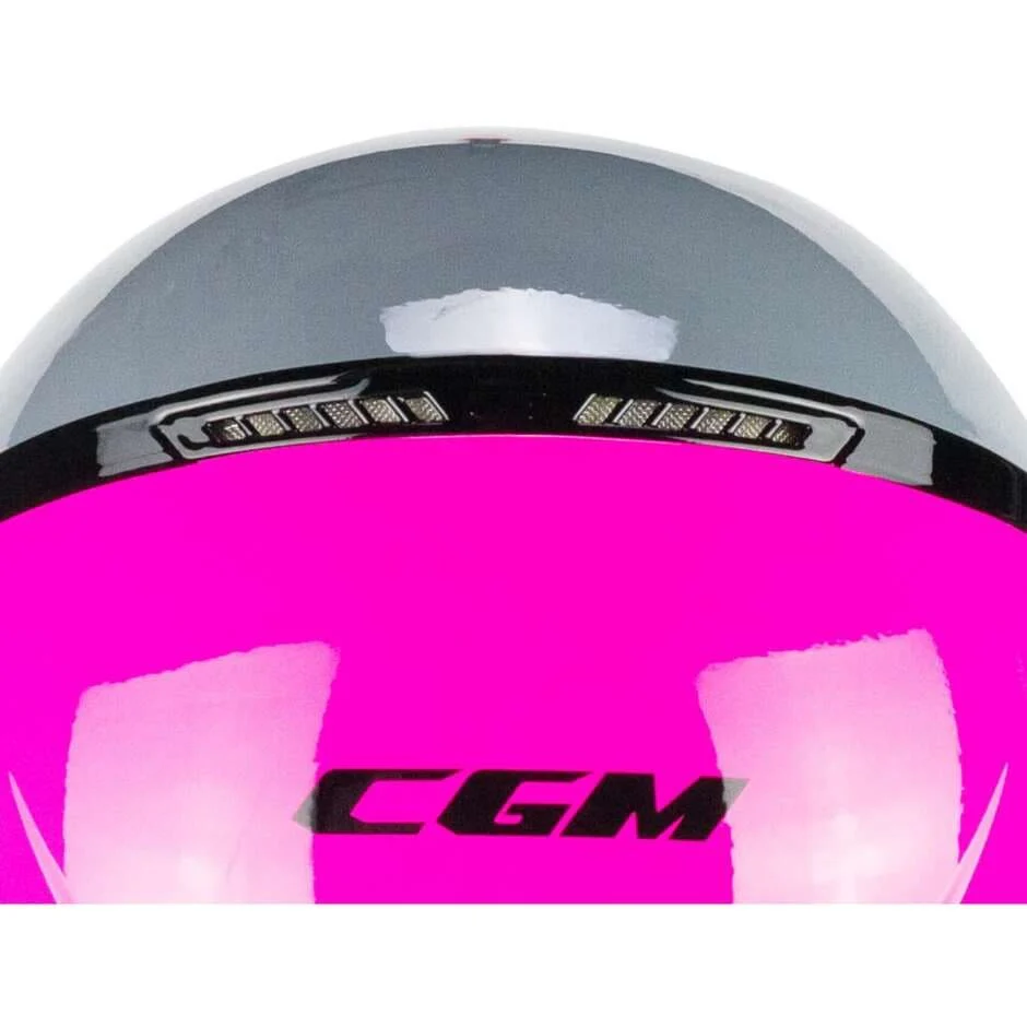 CGM 167R FLO STEP JET Moto Casco Gris Fucsia Largo - Image 3