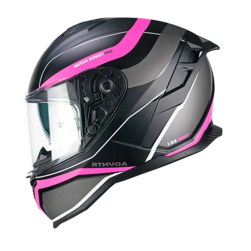 CGM 363 SHOT Integral Moto Casco Negro Fucsia Fluo Mate - Image 5