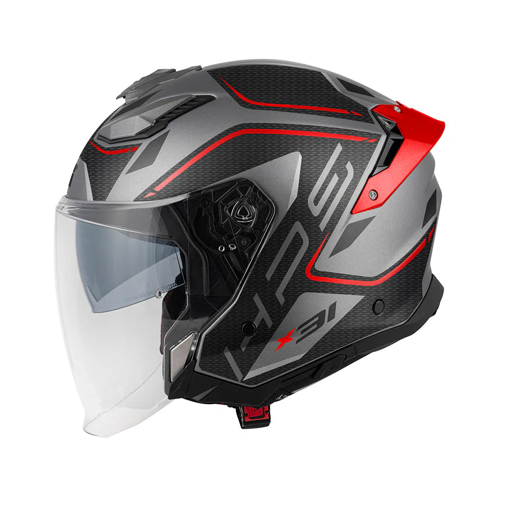 GIVI CASCO JET X31IMPACT TITANIO MATENEGROROJO T54 - Image 2