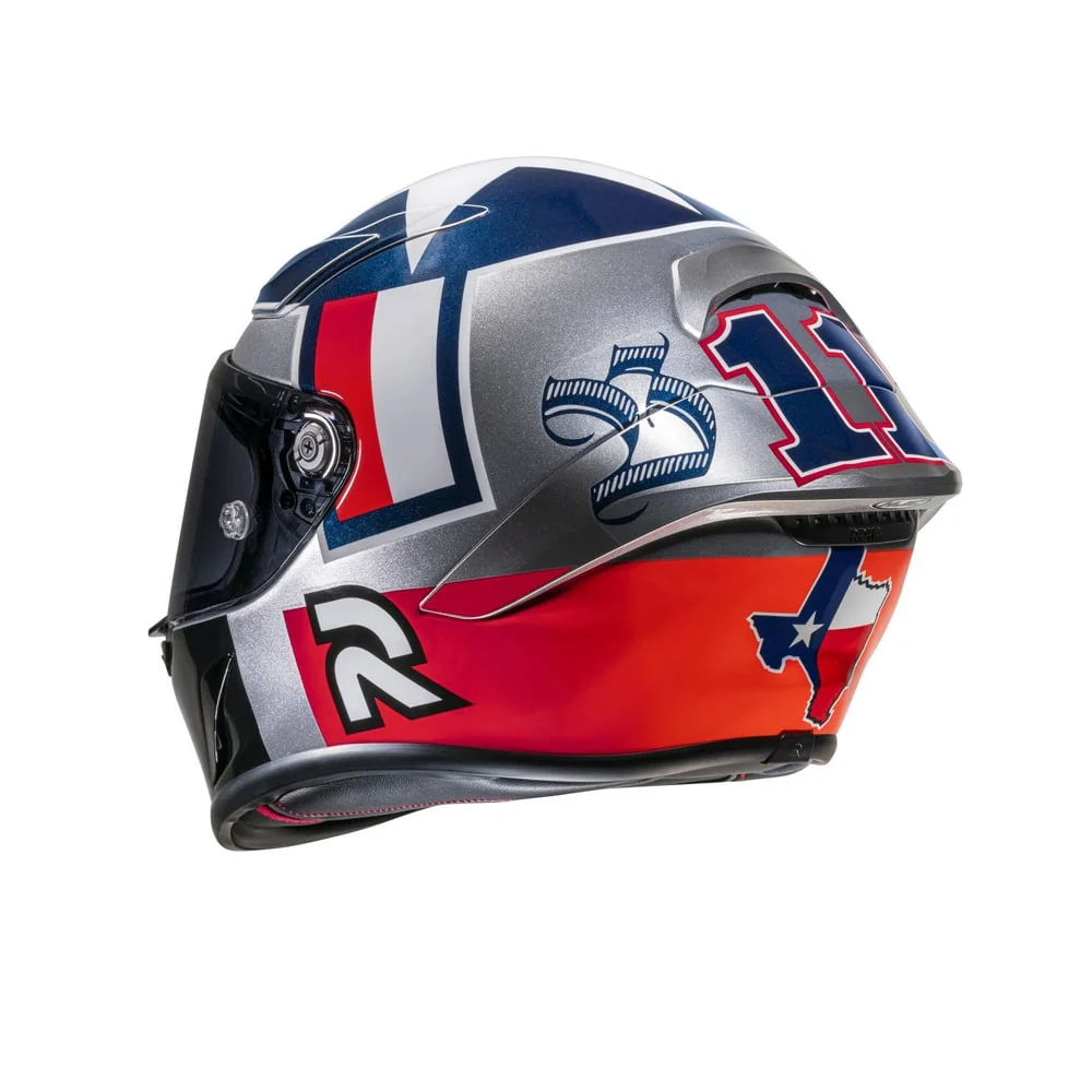 HJC RPHA 1 BEN SPIES SILVERSTAR DEPORTIVO CARRERAS DE MOTOS CASCO - Image 4