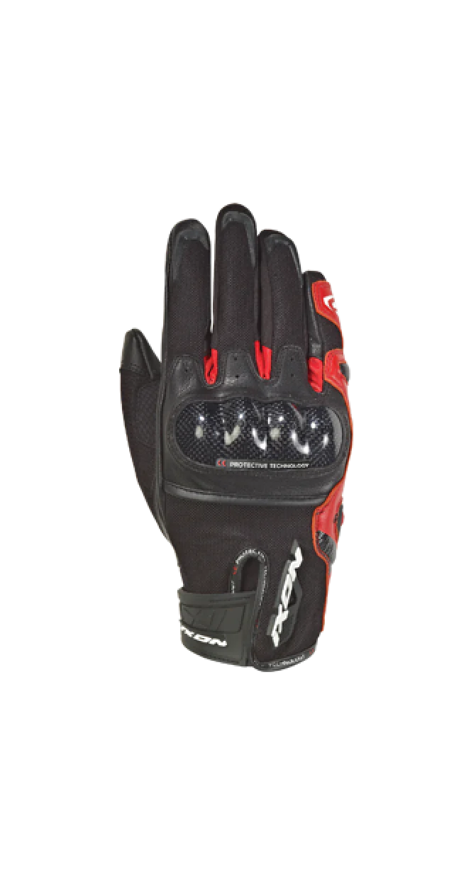 IXON RS RISE AIR hombres Roadster guantes montar negro rojo