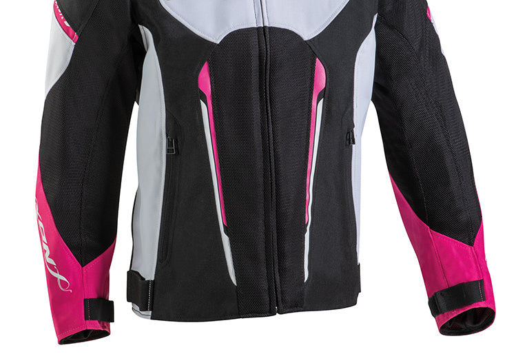 IXON STRIKER AIR L Niños Textil Moto Chaqueta Negro, Blanco Fucsia - Image 4