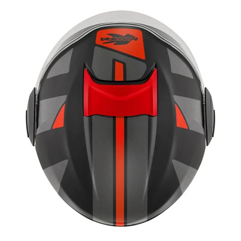 KAPPA KV37 EVO Moto Cara Abierta Casco Negro Mate Rojo Titanio - Image 3