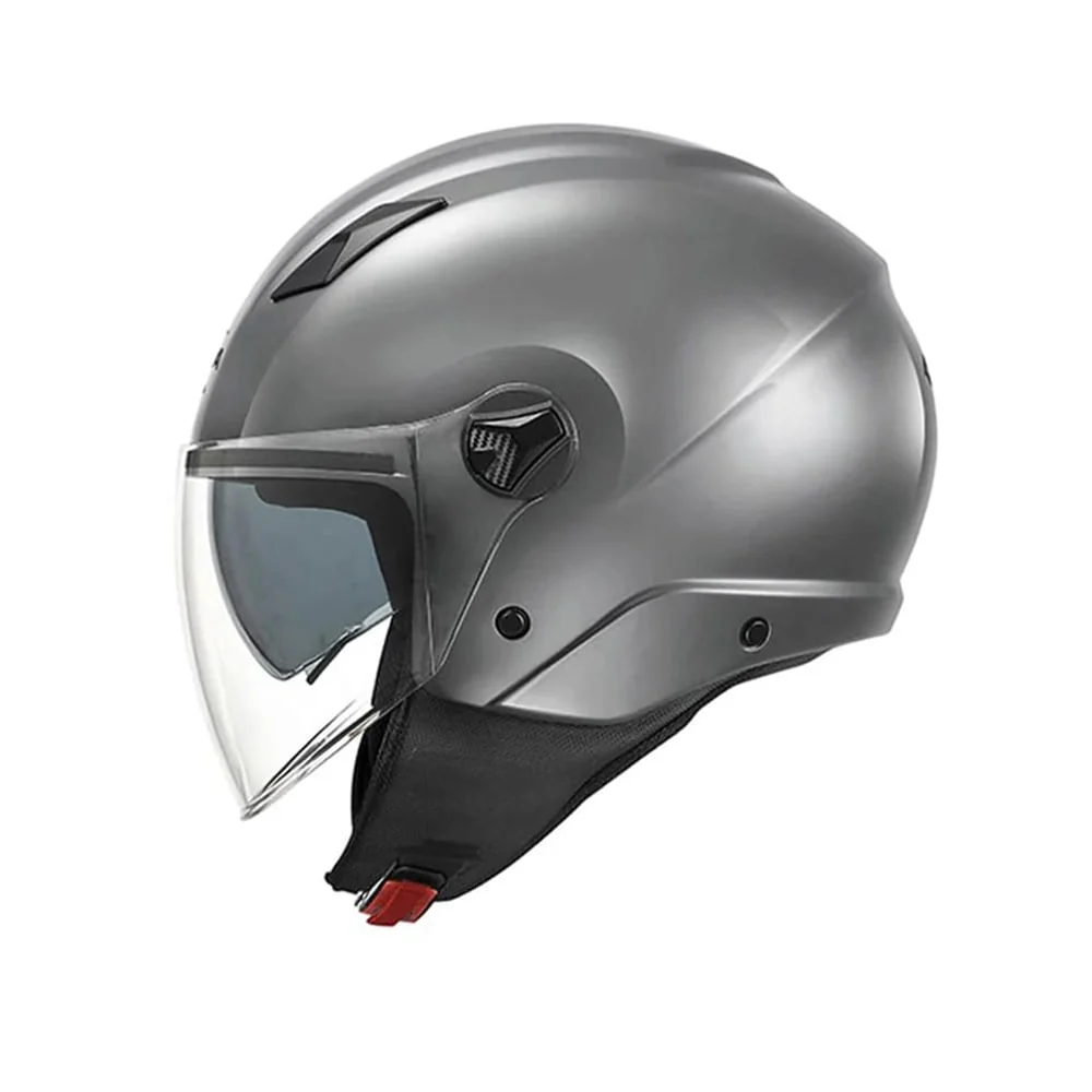 KAPPA KV57B Moto Cara Abierta Casco Gris Brillante