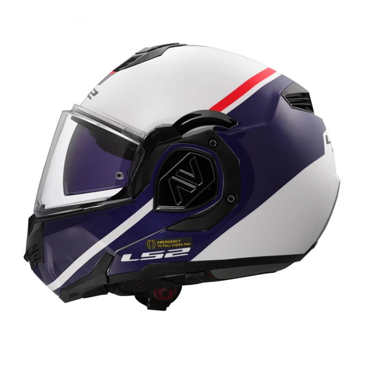 LS2 FF906 ADVANT SWIPE CASCO MODULAR DE MOTOCICLETA BLANCO AZUL - Image 2