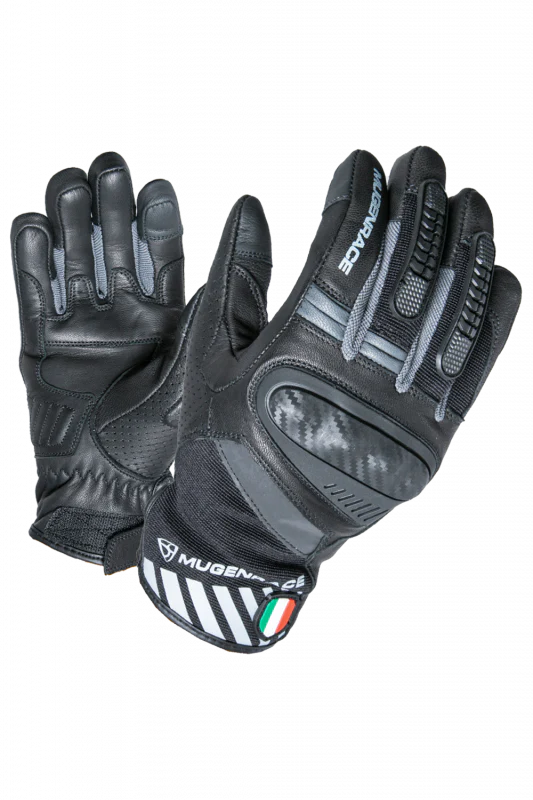 MUGENRACE HAI-KO CORTOS Moto Guantes Negro Gris