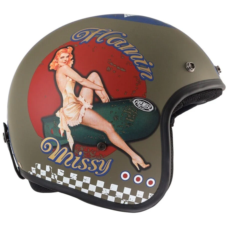 PREMIER CLASSIC PIN UP MILY BM Motocicleta Abierto Casco - Image 4