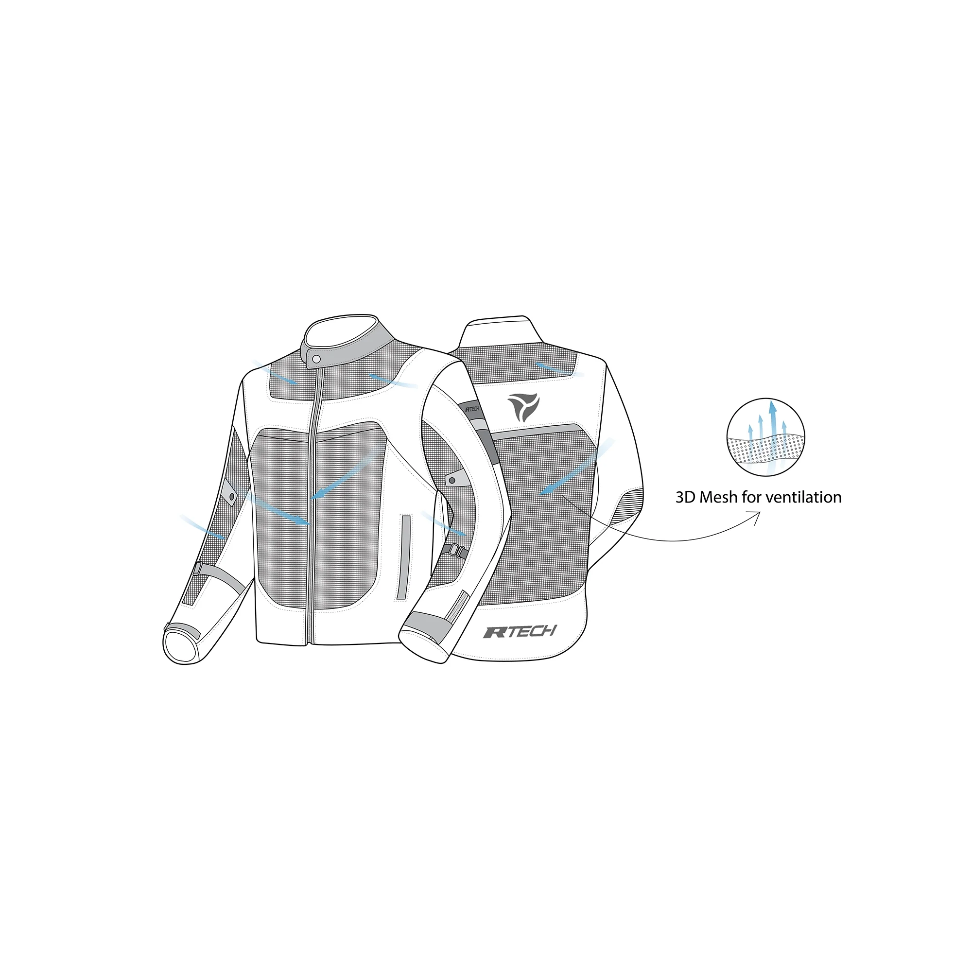 R-TECH SPIRAL MESH CHAQUETA DE VERANO HOMBRE ANTRACITA GRIS VERDE - Image 8
