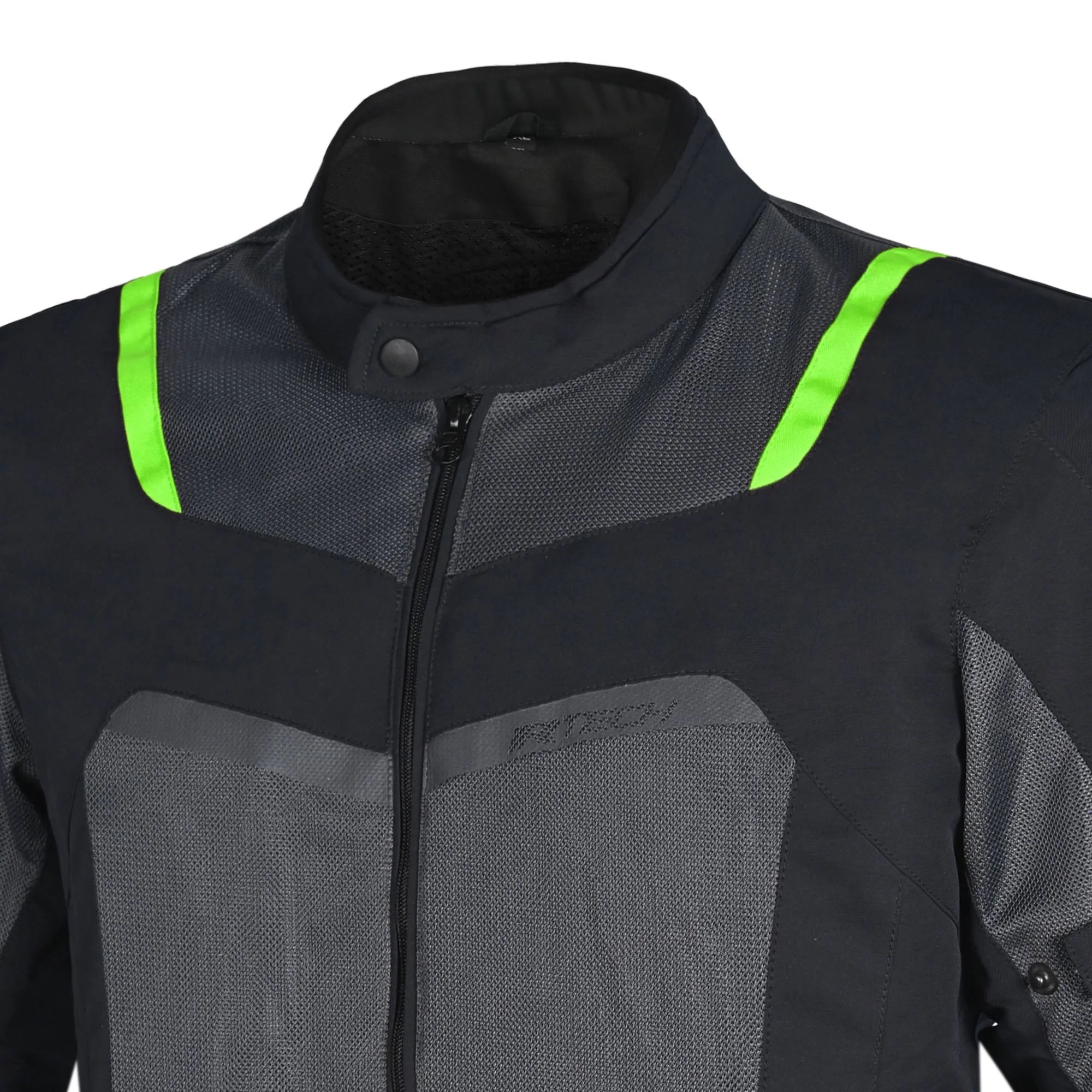 R-TECH SPIRAL MESH CHAQUETA DE VERANO HOMBRE NEGRO GRIS VERDE FLUO - Image 3