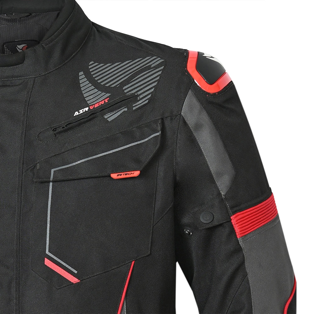 R-TECH KNIGHT RIDER CHAQUETA 3 IN 1 DE HOMBRE TEXTIL (LARGO) NEGRO ANTRACITA ROJO - Image 5