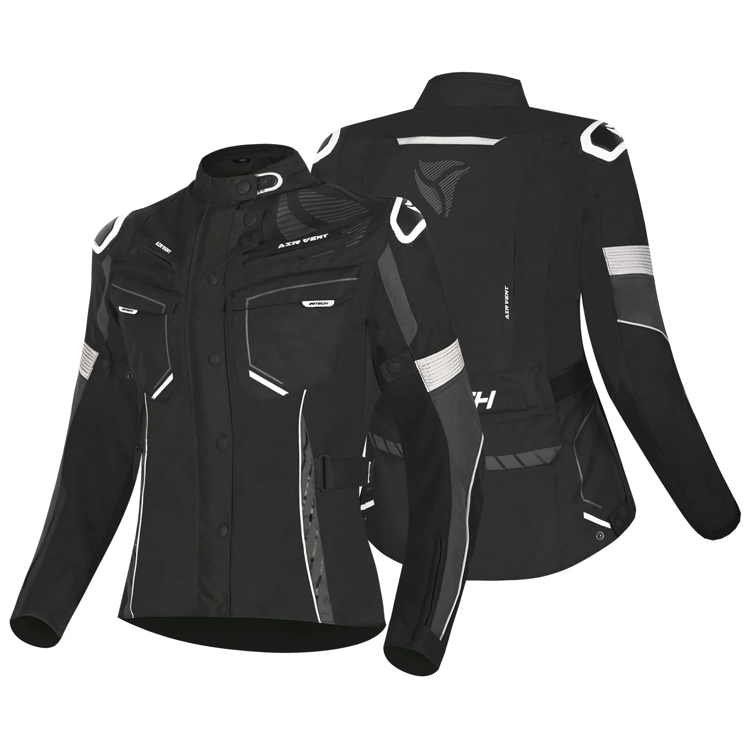 R-TECH KNIGHT RIDER CHAQUETA 3 IN 1 DE MUJER TEXTIL (LARGO) NEGRO ANTHRA BLANCO - Image 2