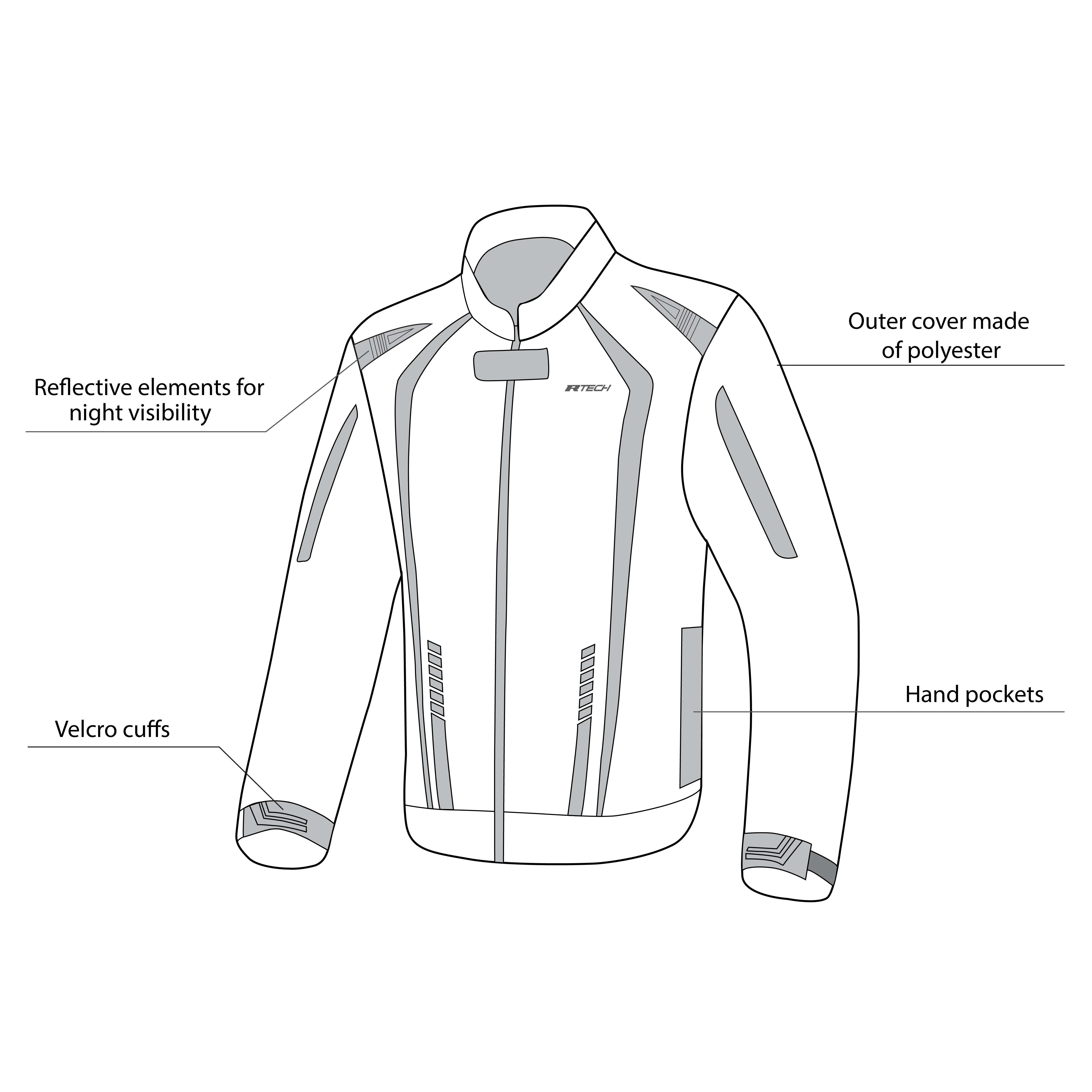 R-TECH MARSHAL CHAQUETA DE MOTO DE HOMBRE TEXTIL NEGRO ROJO - Image 11