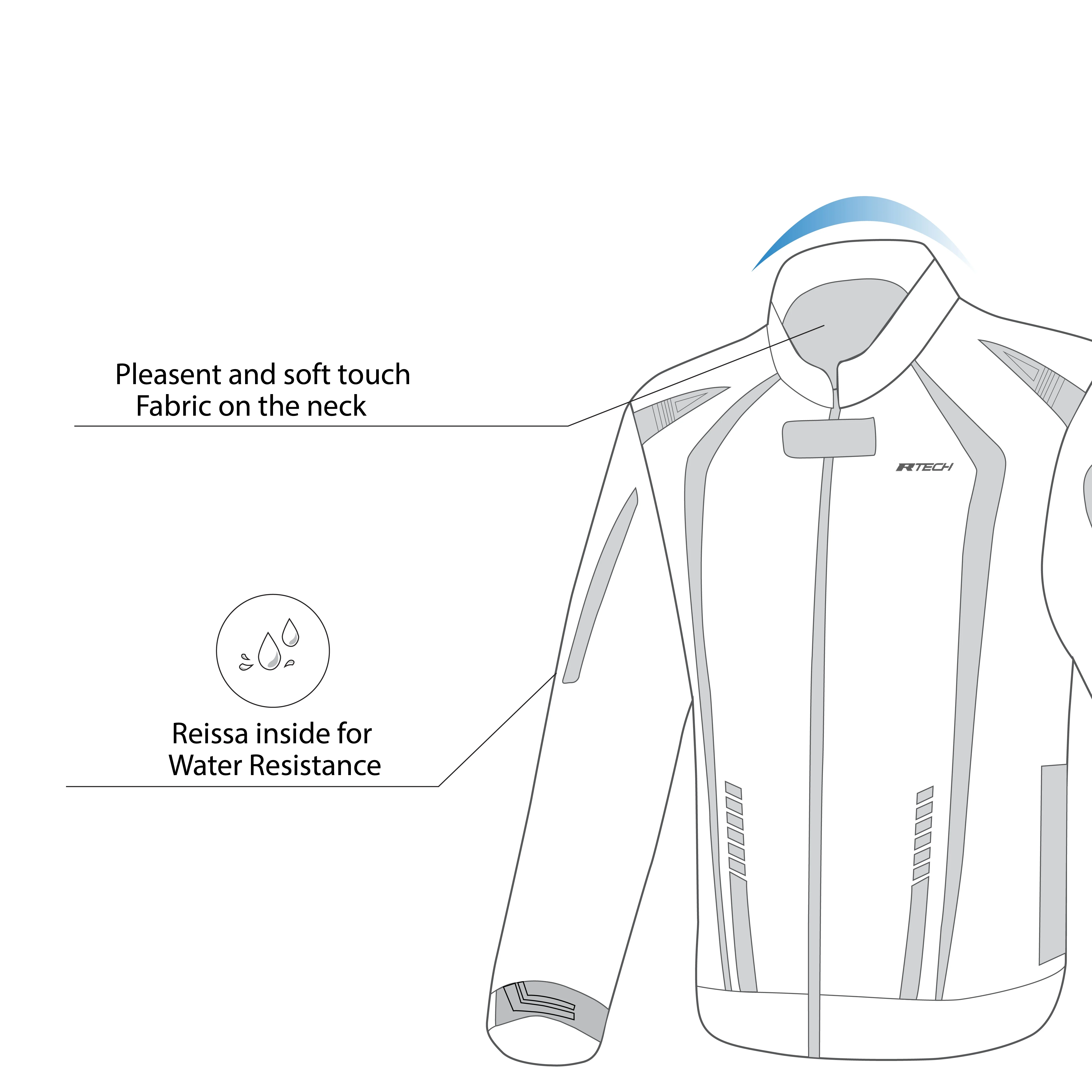 R-TECH MARSHAL CHAQUETA DE MOTO DE HOMBRE TEXTIL NEGRO ROJO - Image 13