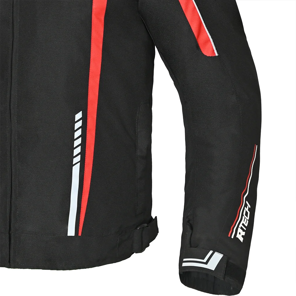 R-TECH MARSHAL CHAQUETA DE MOTO DE HOMBRE TEXTIL NEGRO ROJO - Image 3