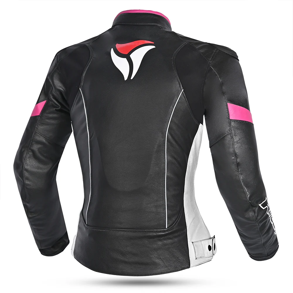 R-TECH - Chaqueta Piel Tom Rider Lady Negro Rosa - Image 3