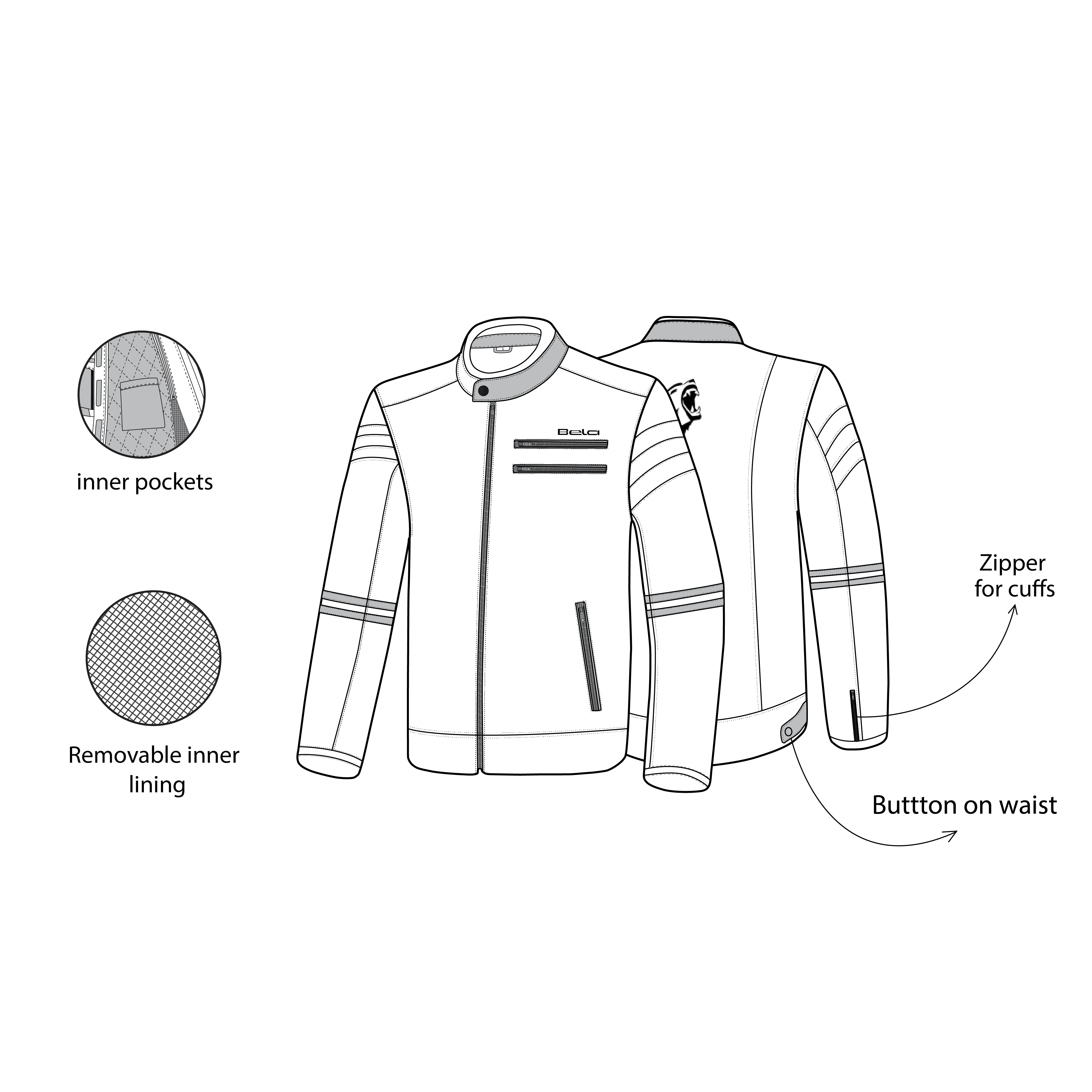 R-TECH - Chaqueta Piel Tom Rider Lady Negro Rosa - Image 8