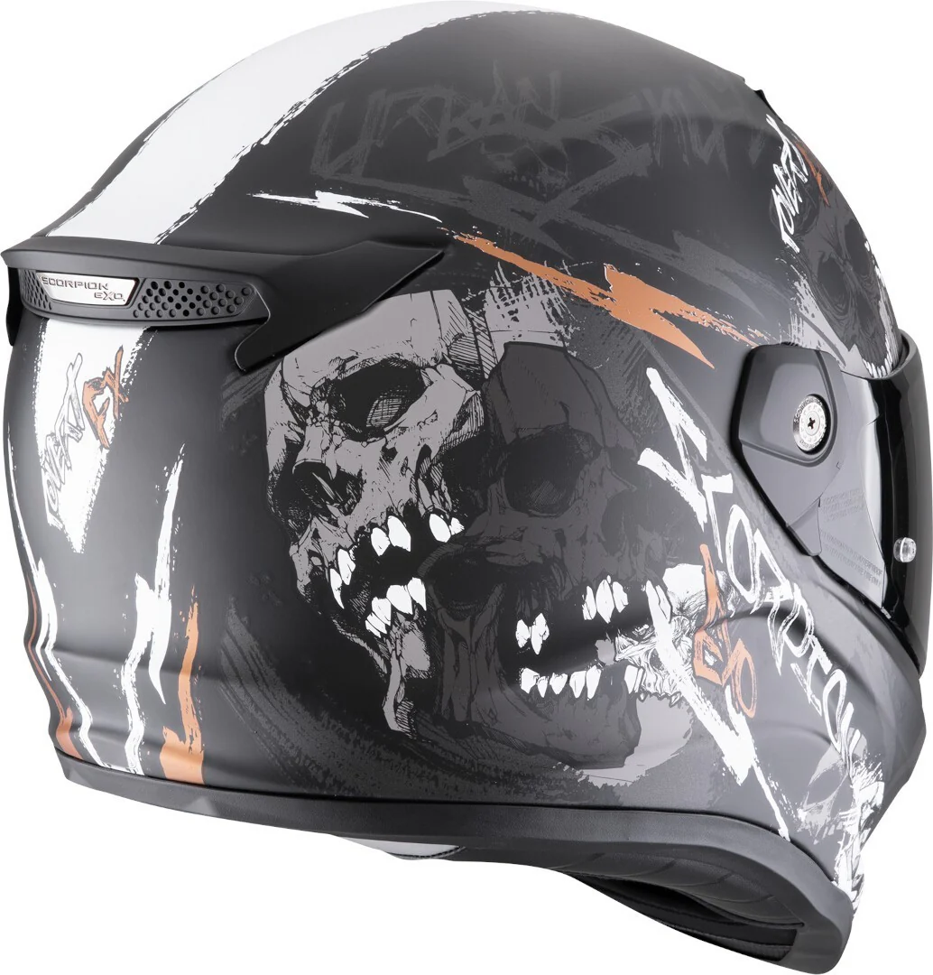 SCORPION CASCOS INTEGRALES COVERT FX SKULLZ NEGRO MATE GRIS ORO - Image 3