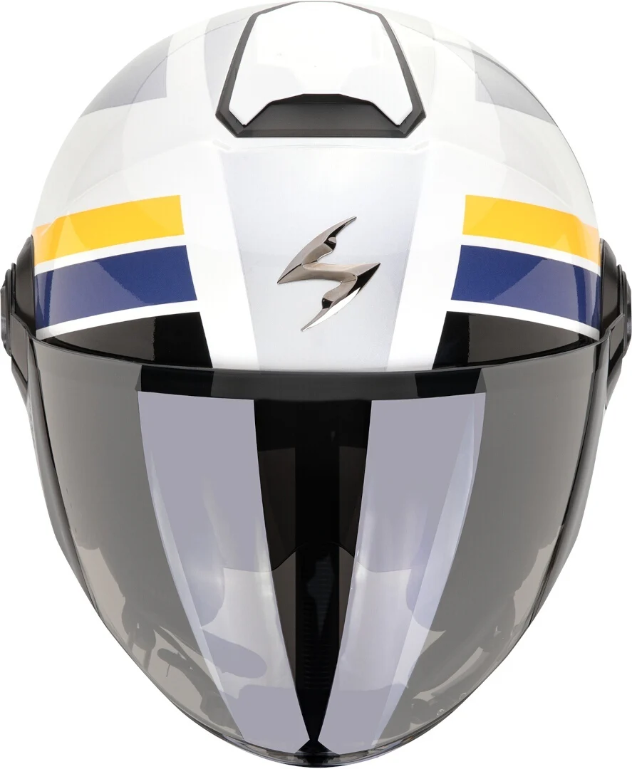 SCORPION EXO-CITY II BLUR Moto Urbano Jet Casco Blanco Plata Amarillo - Image 2