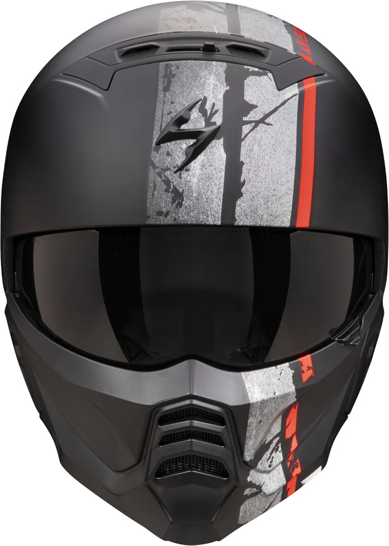 SCORPION EXO-Combat II Lord Casco Jet Abierto Negro Mate Rojo - Image 2