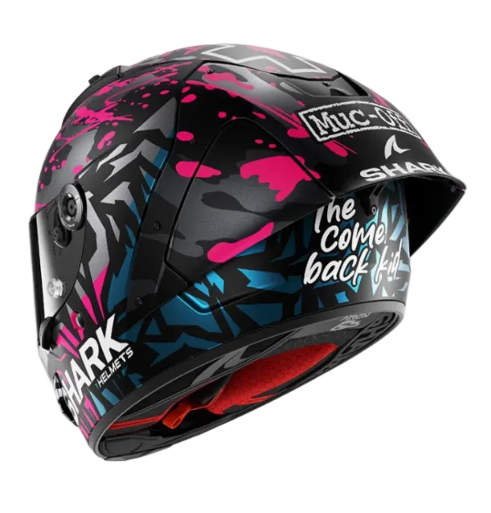 SHARK AERON-GP FIM RACING #2 REPLICA Rojo NEGRO AZUL VIOLETA Casco De Moto - Image 2
